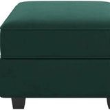 26" Green and Black Velvet Storage Ottoman - Homeroots - Flyclothing LLC
