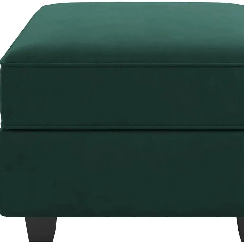 26" Green and Black Velvet Storage Ottoman - Homeroots - Flyclothing LLC