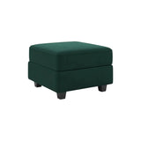 26" Green and Black Velvet Storage Ottoman - Homeroots - Flyclothing LLC