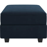 26" Blue and Black Velvet Storage Ottoman - Homeroots - Flyclothing LLC
