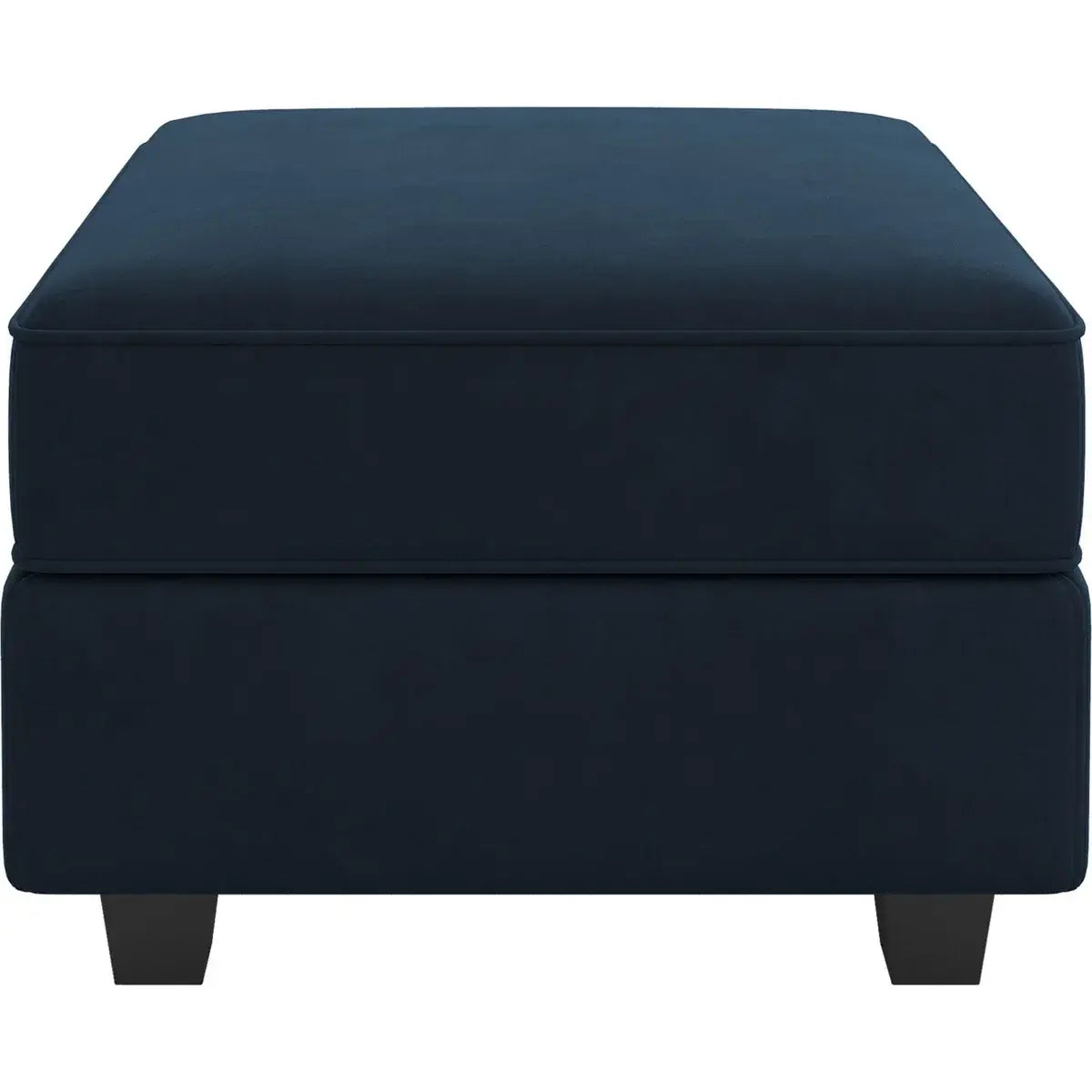 26" Blue and Black Velvet Storage Ottoman - Homeroots - Flyclothing LLC