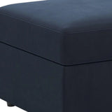 30" Blue and Black Velvet Storage Ottoman - Homeroots - Flyclothing LLC