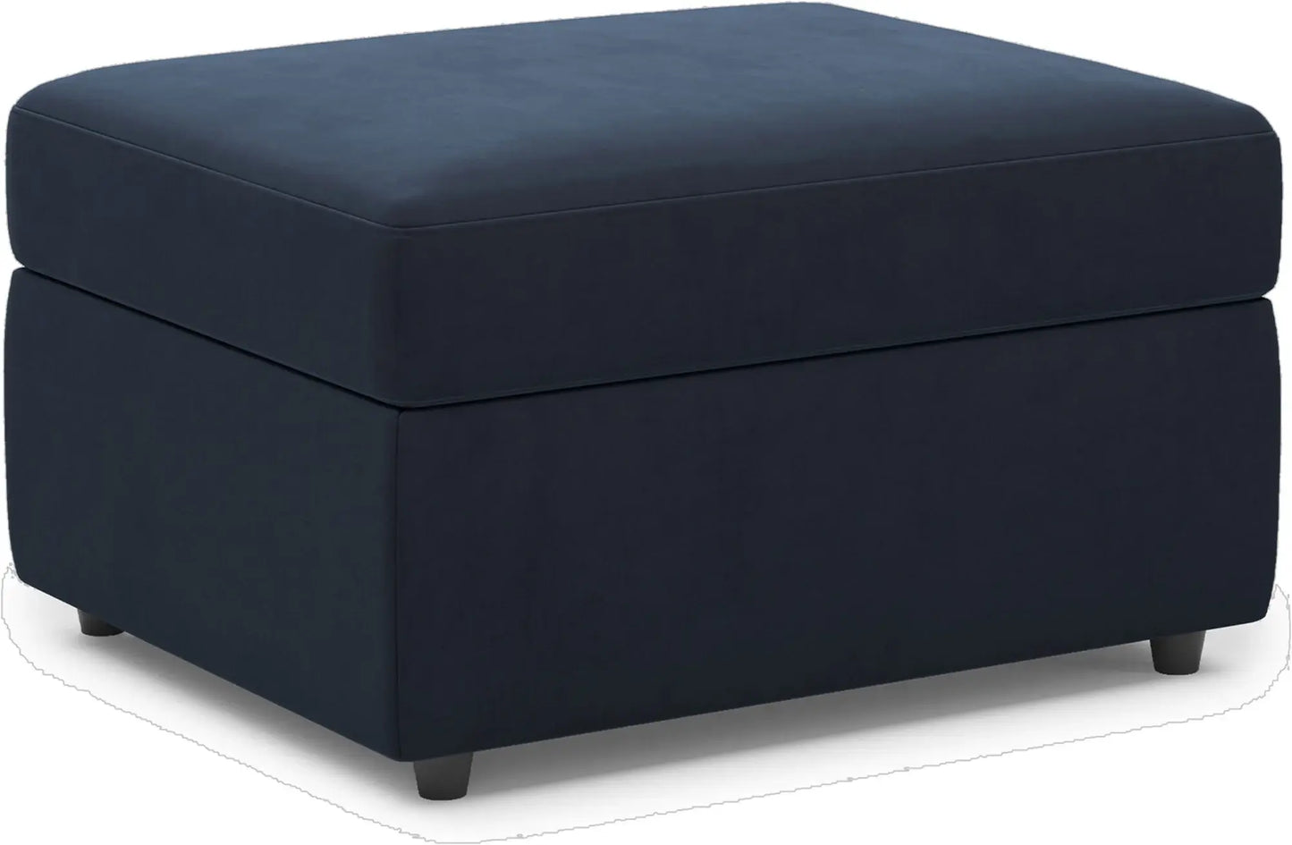 30" Blue and Black Velvet Storage Ottoman - Homeroots - Flyclothing LLC