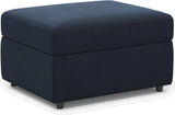 30" Blue and Black Velvet Storage Ottoman - Homeroots - Flyclothing LLC