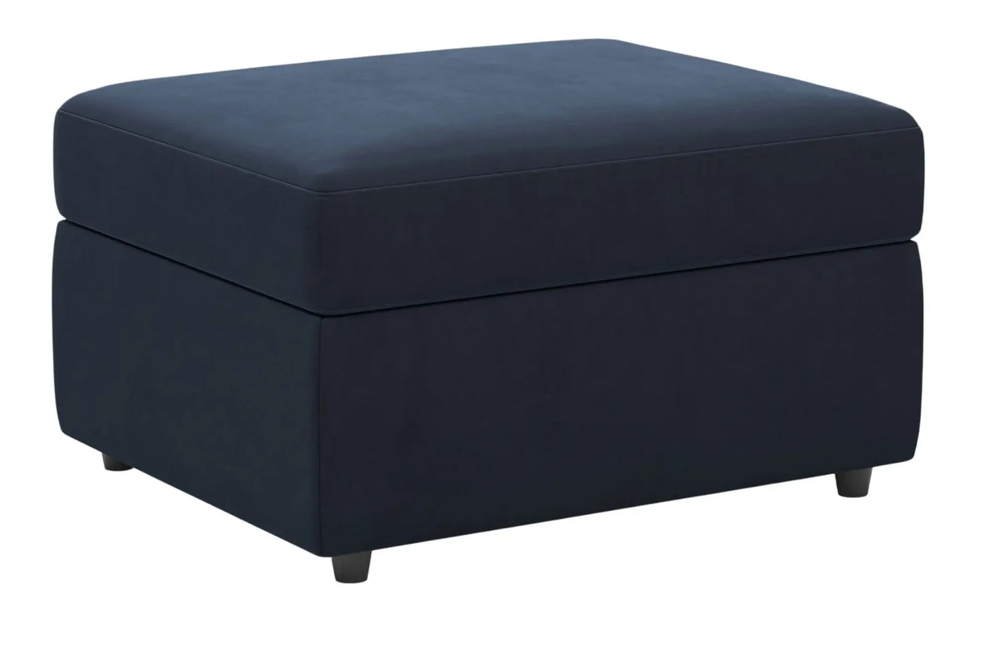 30" Blue and Black Velvet Storage Ottoman - Homeroots - Flyclothing LLC