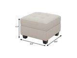 26" Beige and Black Velvet Tufted Storage Ottoman - Homeroots - Flyclothing LLC