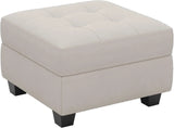 26" Beige and Black Velvet Tufted Storage Ottoman - Homeroots - Flyclothing LLC