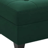 26" Green and Black Velvet Tufted Storage Ottoman - Homeroots - Flyclothing LLC