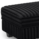 30" Black Faux Fur Storage Ottoman - Homeroots - Flyclothing LLC