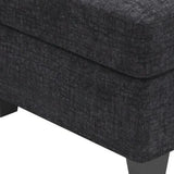 26" Gray and Black Chenille Storage Ottoman - Homeroots - Flyclothing LLC