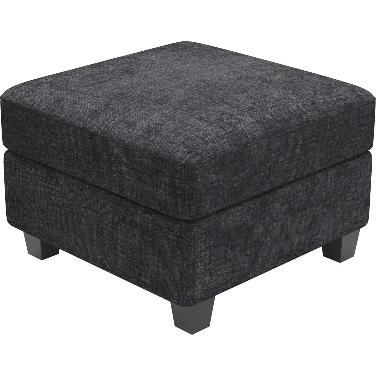 26" Gray and Black Chenille Storage Ottoman - Homeroots - Flyclothing LLC