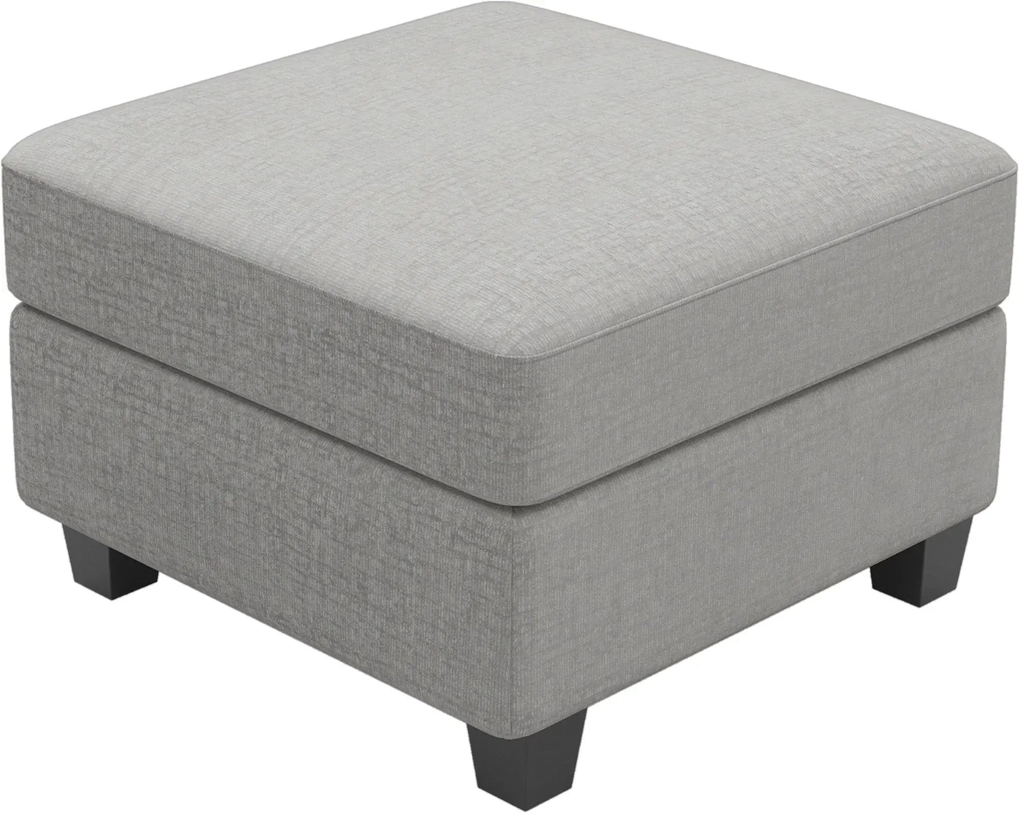 26" Light Gray and Black Chenille Storage Ottoman - Homeroots - Flyclothing LLC