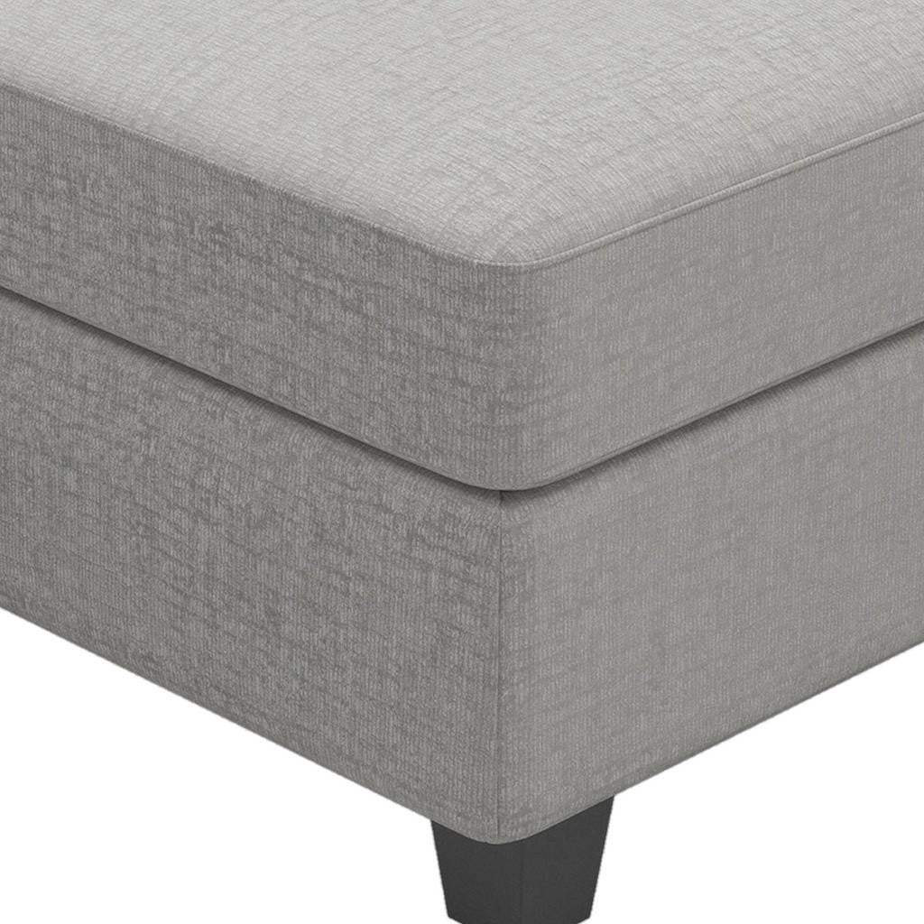 26" Light Gray and Black Chenille Storage Ottoman - Homeroots - Flyclothing LLC