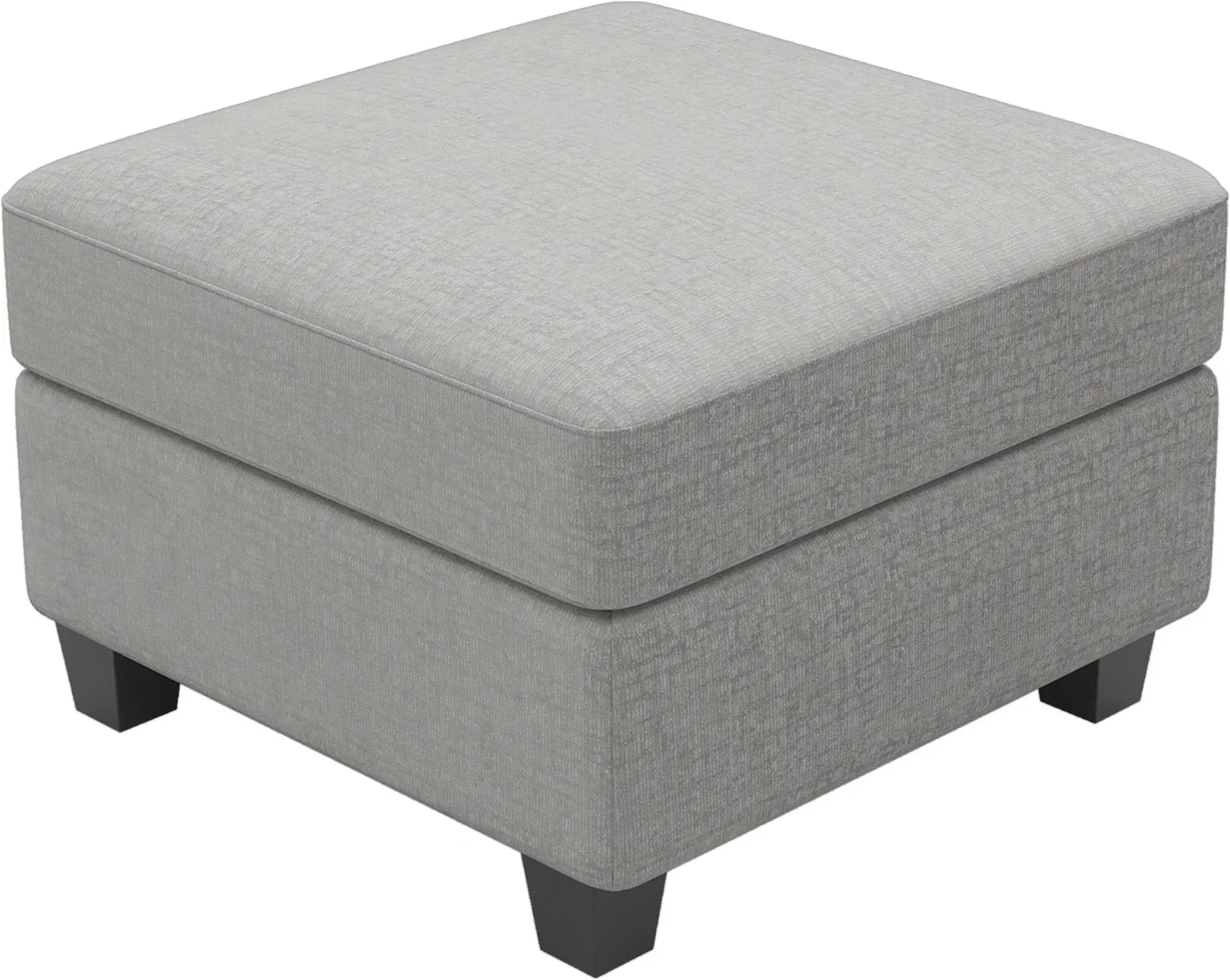 26" Light Gray and Black Chenille Storage Ottoman - Homeroots - Flyclothing LLC