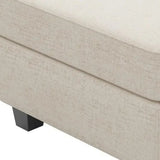 26" Beige and Black Chenille Storage Ottoman - Homeroots - Flyclothing LLC