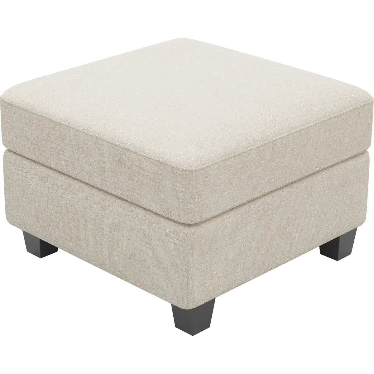 26" Beige and Black Chenille Storage Ottoman - Homeroots - Flyclothing LLC