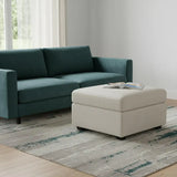 30" Beige and Black Chenille Storage Ottoman - Homeroots - Flyclothing LLC