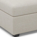 30" Beige and Black Chenille Storage Ottoman - Homeroots - Flyclothing LLC