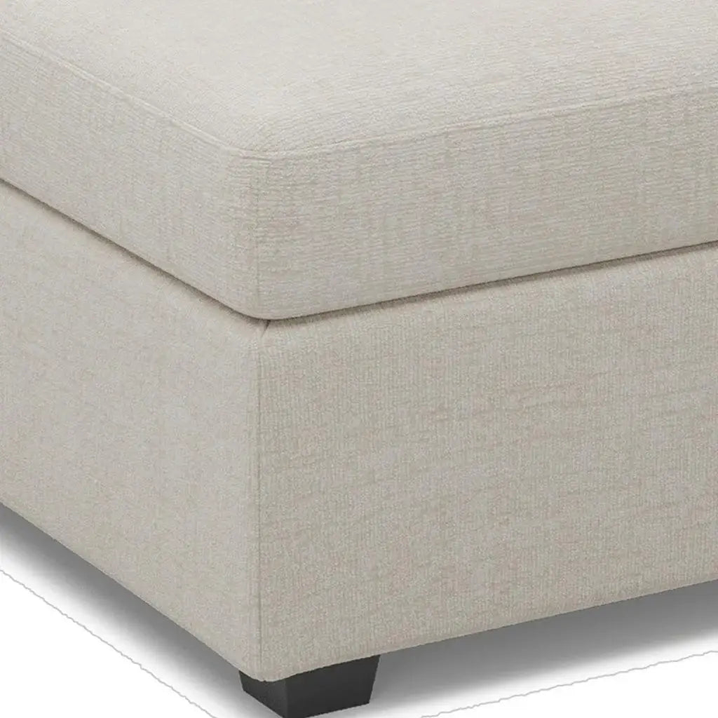 30" Beige and Black Chenille Storage Ottoman - Homeroots - Flyclothing LLC