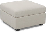 30" Beige and Black Chenille Storage Ottoman - Homeroots - Flyclothing LLC