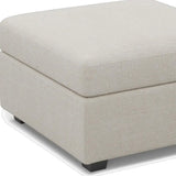30" Beige and Black Chenille Storage Ottoman - Homeroots - Flyclothing LLC