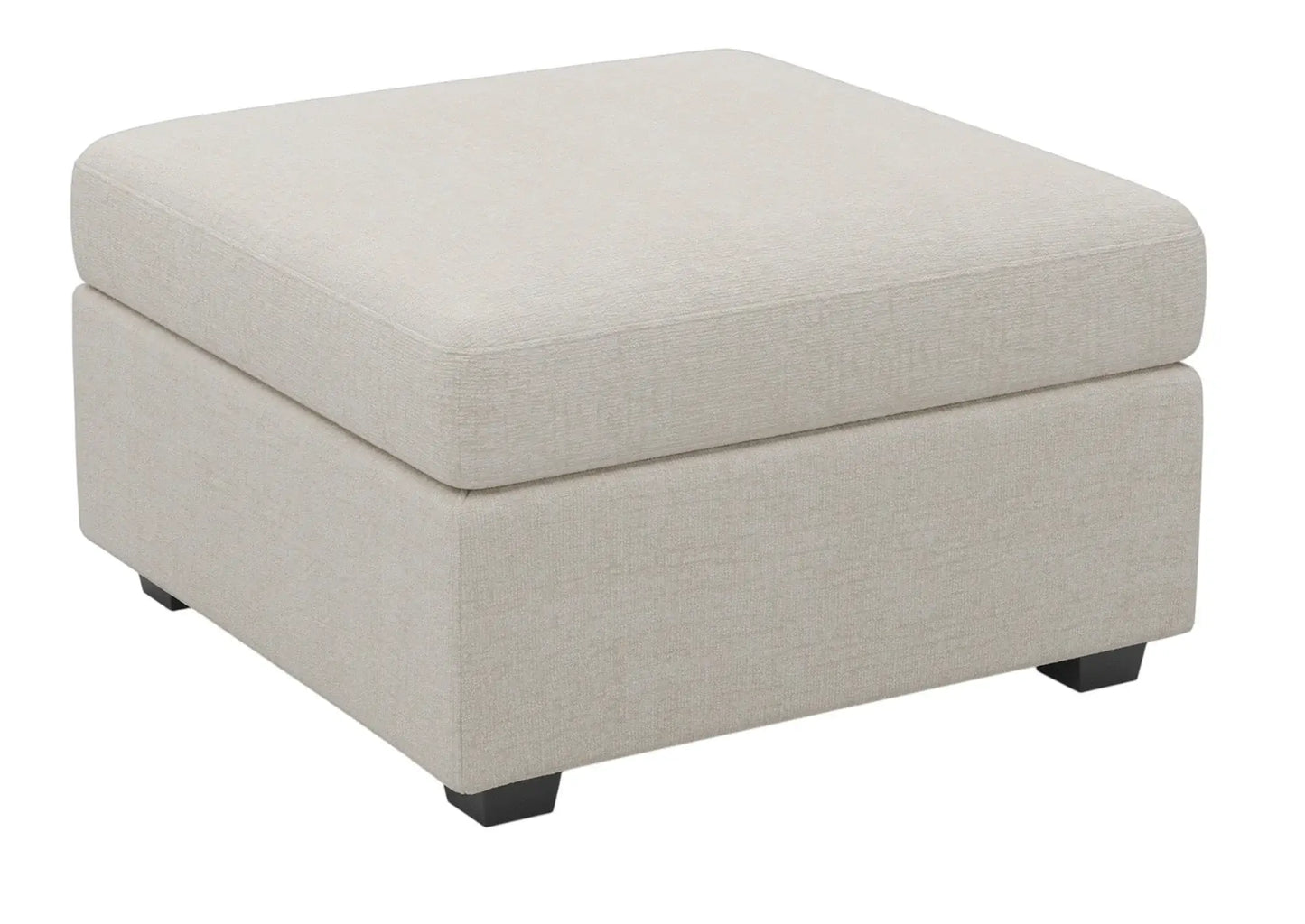 30" Beige and Black Chenille Storage Ottoman - Homeroots - Flyclothing LLC