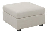 30" Beige and Black Chenille Storage Ottoman - Homeroots - Flyclothing LLC