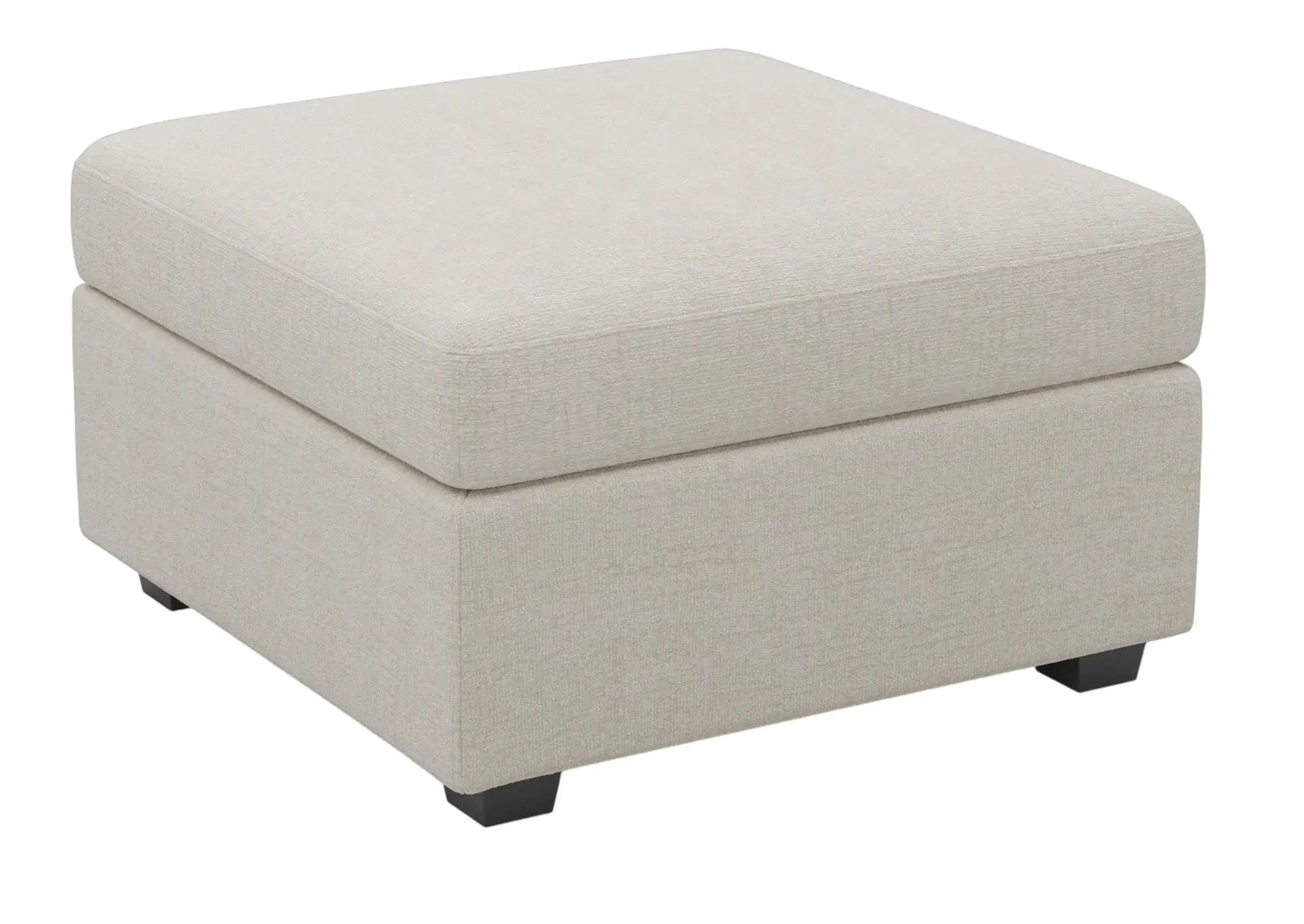30" Beige and Black Chenille Storage Ottoman - Homeroots - Flyclothing LLC