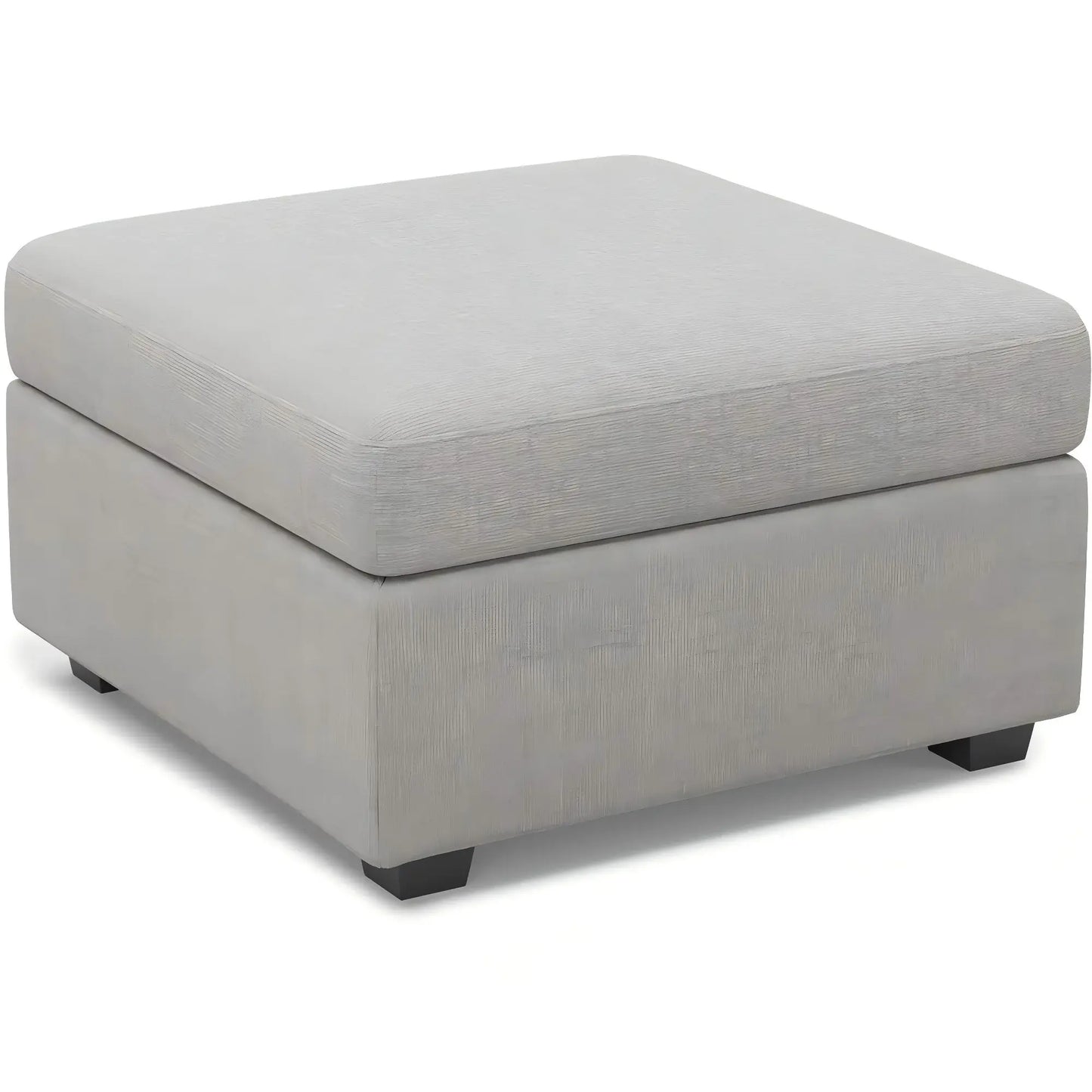 30" Light Gray and Black Chenille Storage Ottoman - Homeroots - Flyclothing LLC