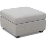 30" Light Gray and Black Chenille Storage Ottoman - Homeroots - Flyclothing LLC