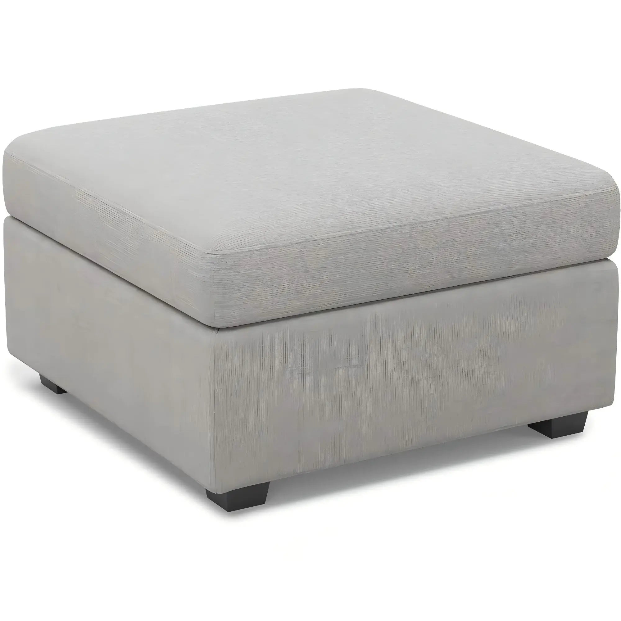 30" Light Gray and Black Chenille Storage Ottoman - Homeroots - Flyclothing LLC