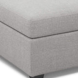 30" Light Gray and Black Chenille Storage Ottoman - Homeroots - Flyclothing LLC