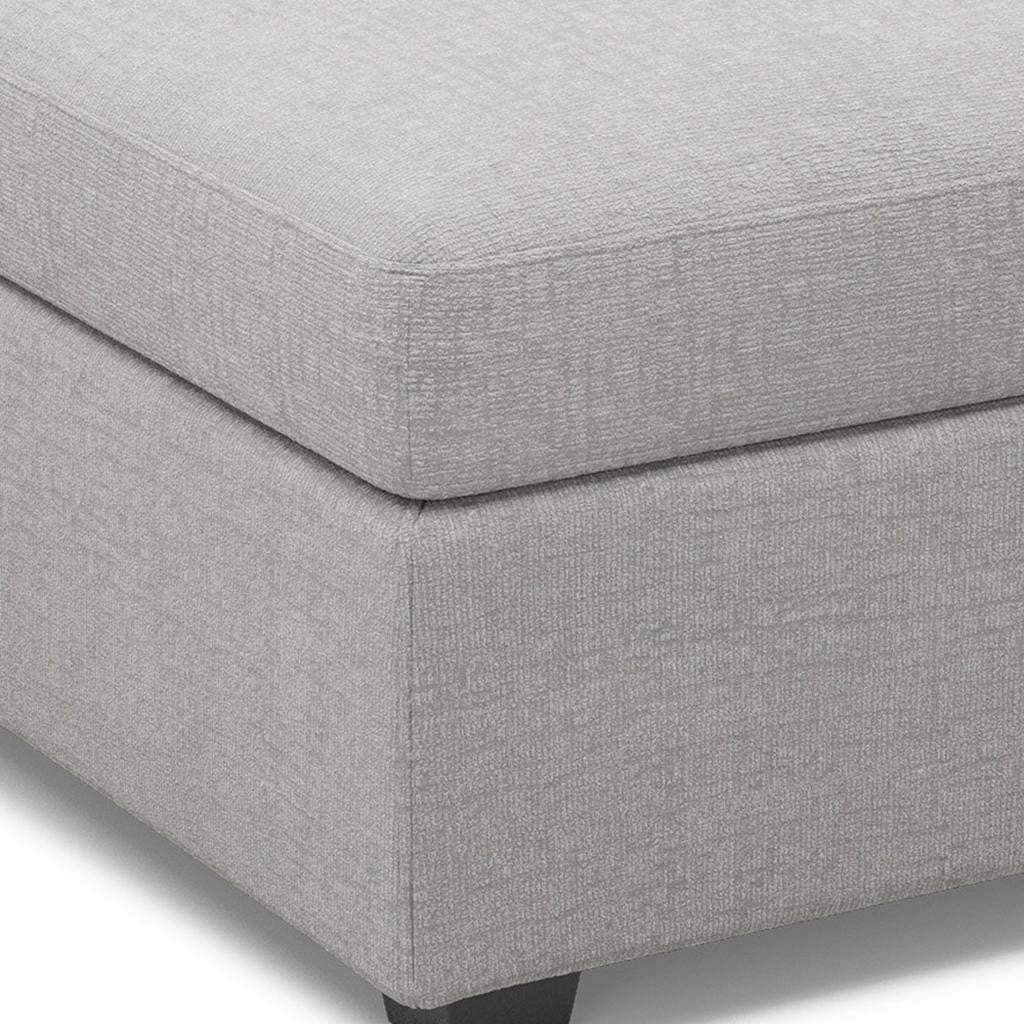 30" Light Gray and Black Chenille Storage Ottoman - Homeroots - Flyclothing LLC
