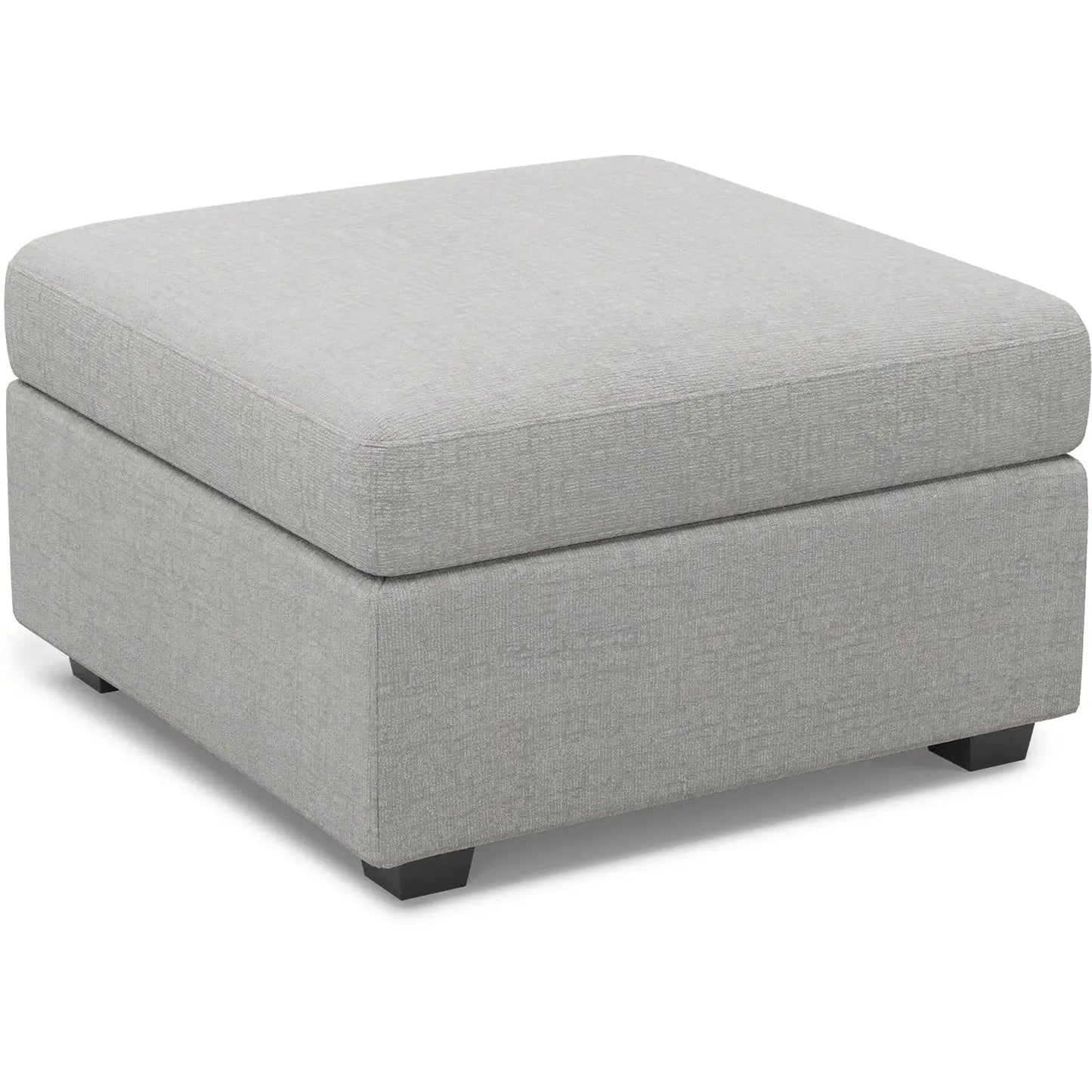 30" Light Gray and Black Chenille Storage Ottoman - Homeroots - Flyclothing LLC