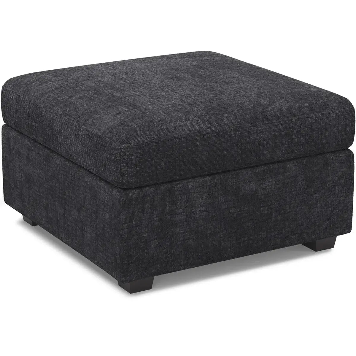 30" Gray and Black Chenille Storage Ottoman - Homeroots - Flyclothing LLC