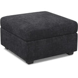 30" Gray and Black Chenille Storage Ottoman - Homeroots - Flyclothing LLC