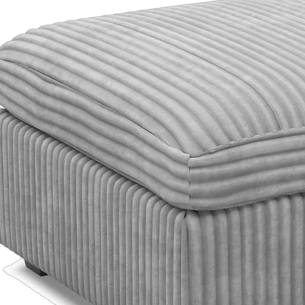 30" Gray and Black Corduroy Storage Ottoman - Homeroots - Flyclothing LLC