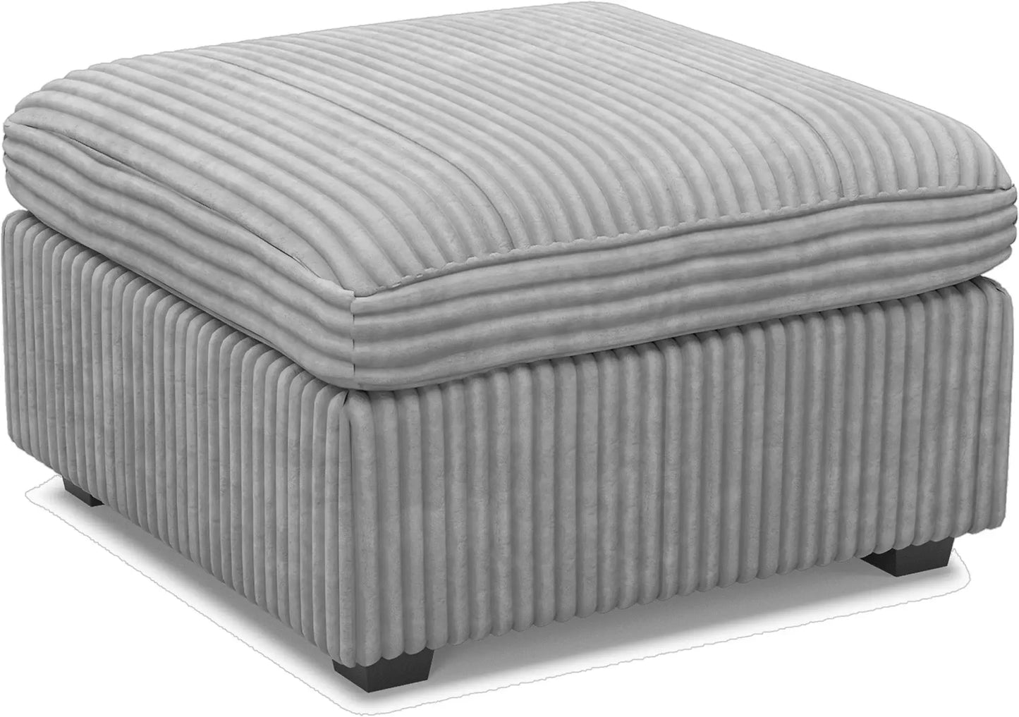 30" Gray and Black Corduroy Storage Ottoman - Homeroots - Flyclothing LLC