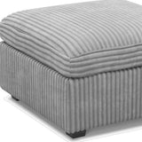 30" Gray and Black Corduroy Storage Ottoman - Homeroots - Flyclothing LLC