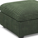 30" Green and Black Corduroy Storage Ottoman - Homeroots - Flyclothing LLC
