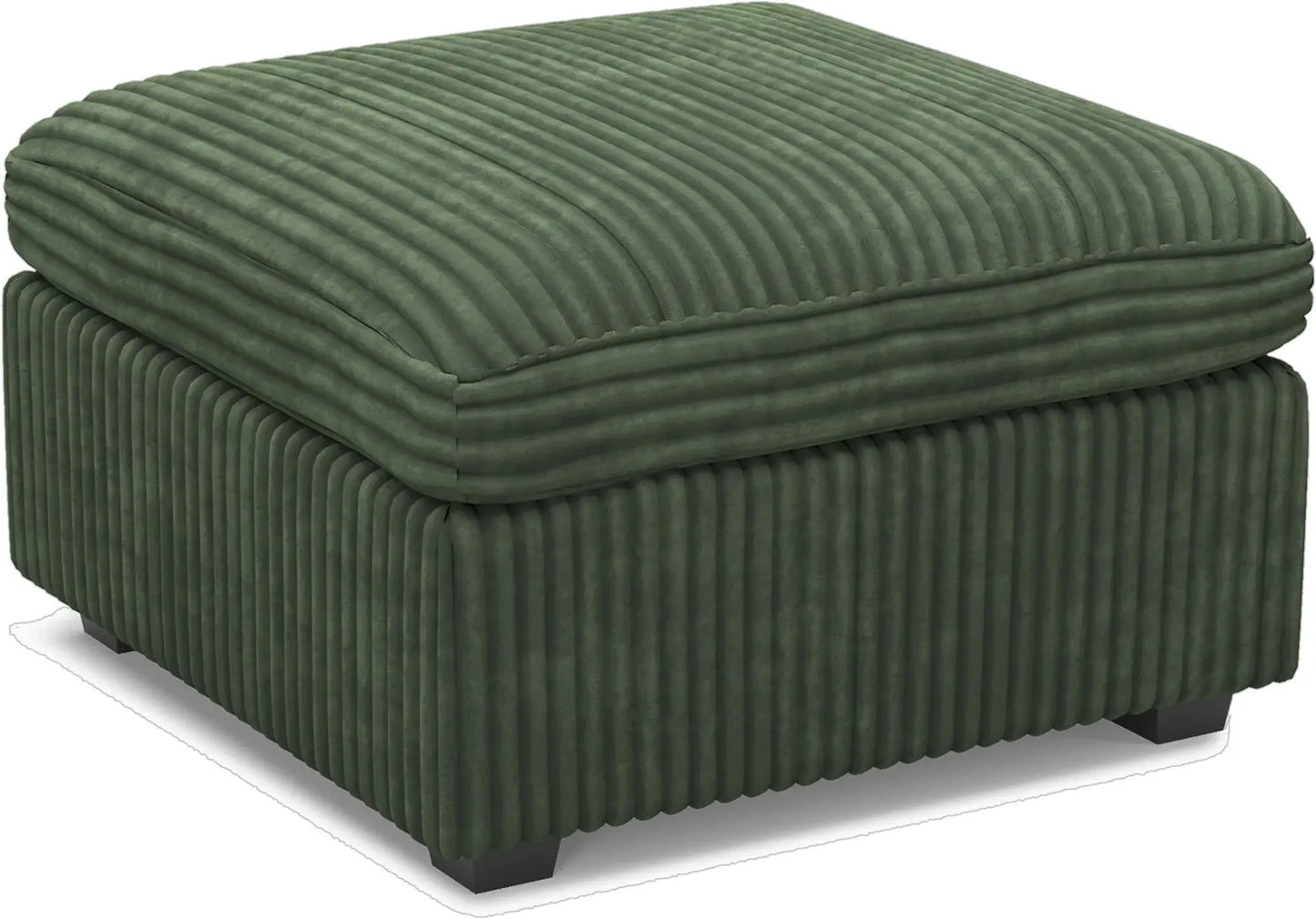 30" Green and Black Corduroy Storage Ottoman - Homeroots - Flyclothing LLC