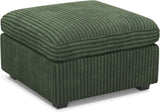 30" Green and Black Corduroy Storage Ottoman - Homeroots - Flyclothing LLC