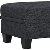 29" Gray and Black Chenille Storage Ottoman