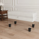 46" Beige and Black Chenille Storage Ottoman - Homeroots - Flyclothing LLC
