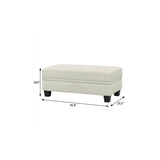 46" Beige and Black Chenille Storage Ottoman - Homeroots - Flyclothing LLC