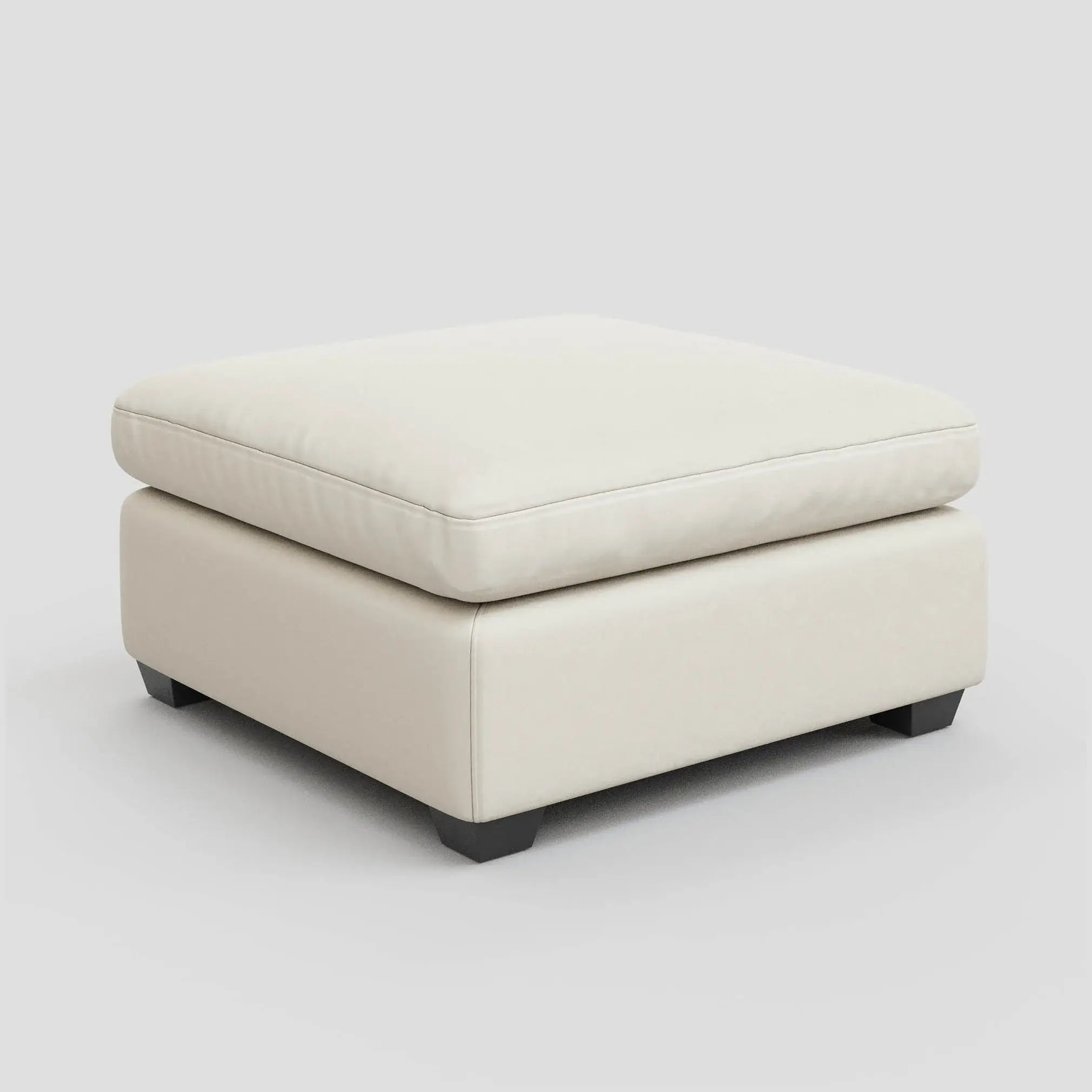 32" Beige and Black Velvet Ottoman - Homeroots - Flyclothing LLC