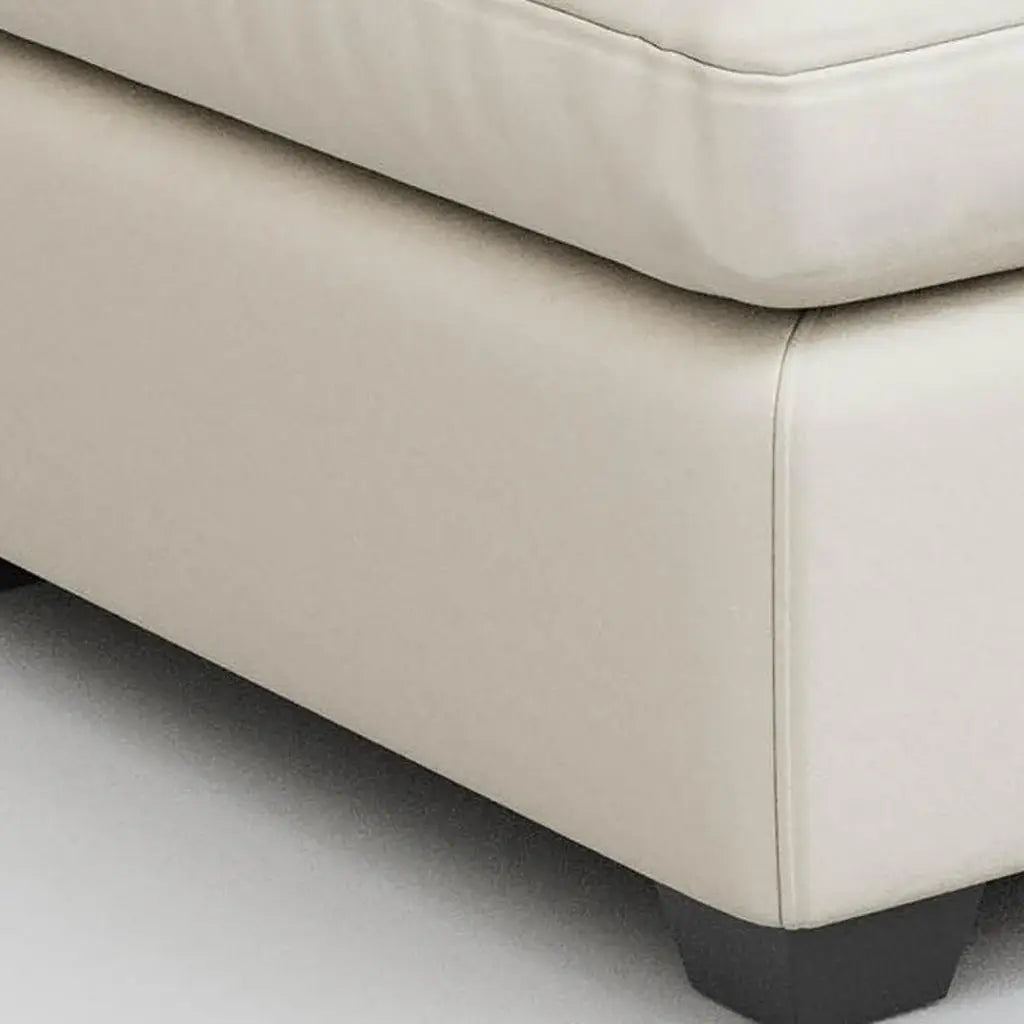 32" Beige and Black Velvet Ottoman - Homeroots - Flyclothing LLC