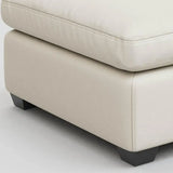 32" Beige and Black Velvet Ottoman - Homeroots - Flyclothing LLC