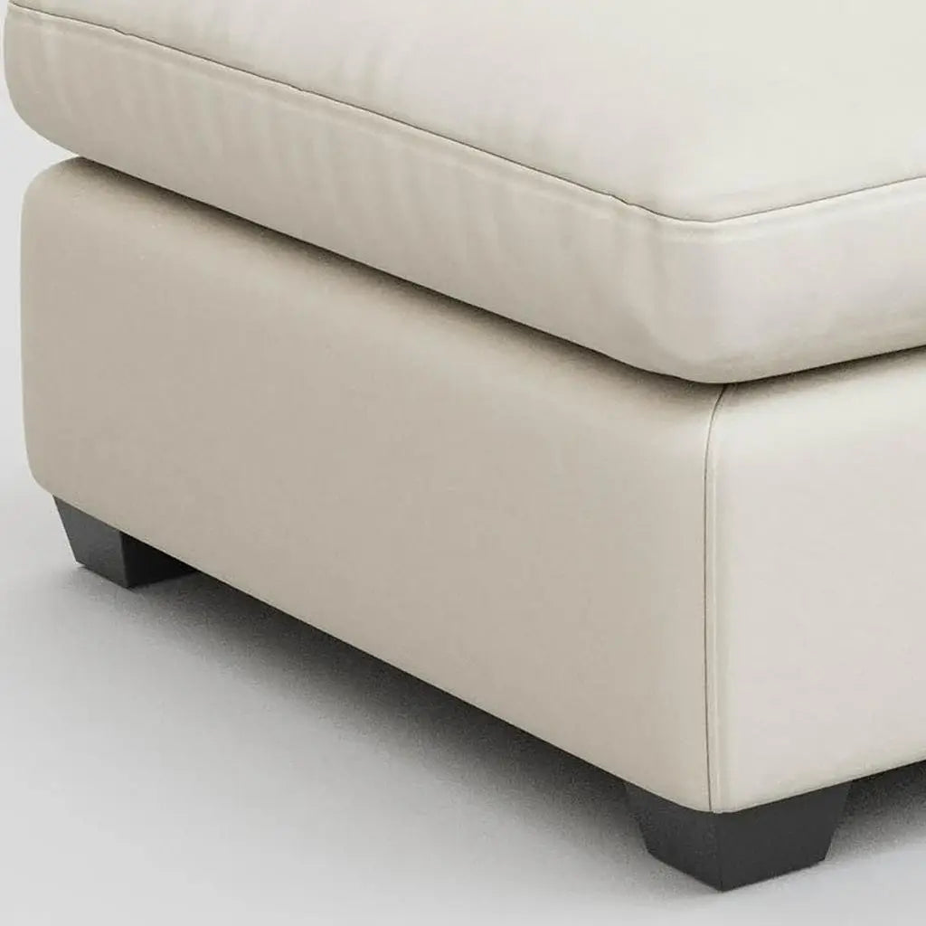32" Beige and Black Velvet Ottoman - Homeroots - Flyclothing LLC