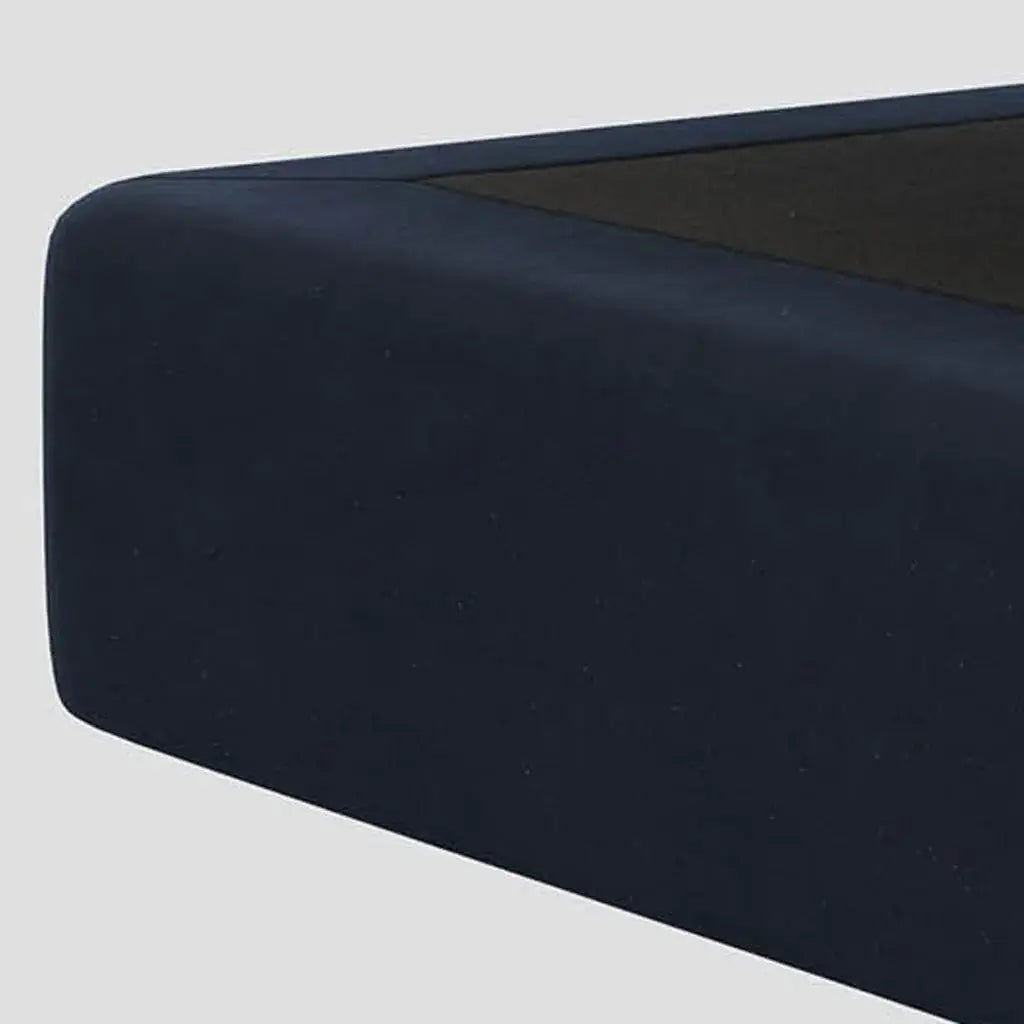 32" Blue and Black Velvet Ottoman - Homeroots - Flyclothing LLC